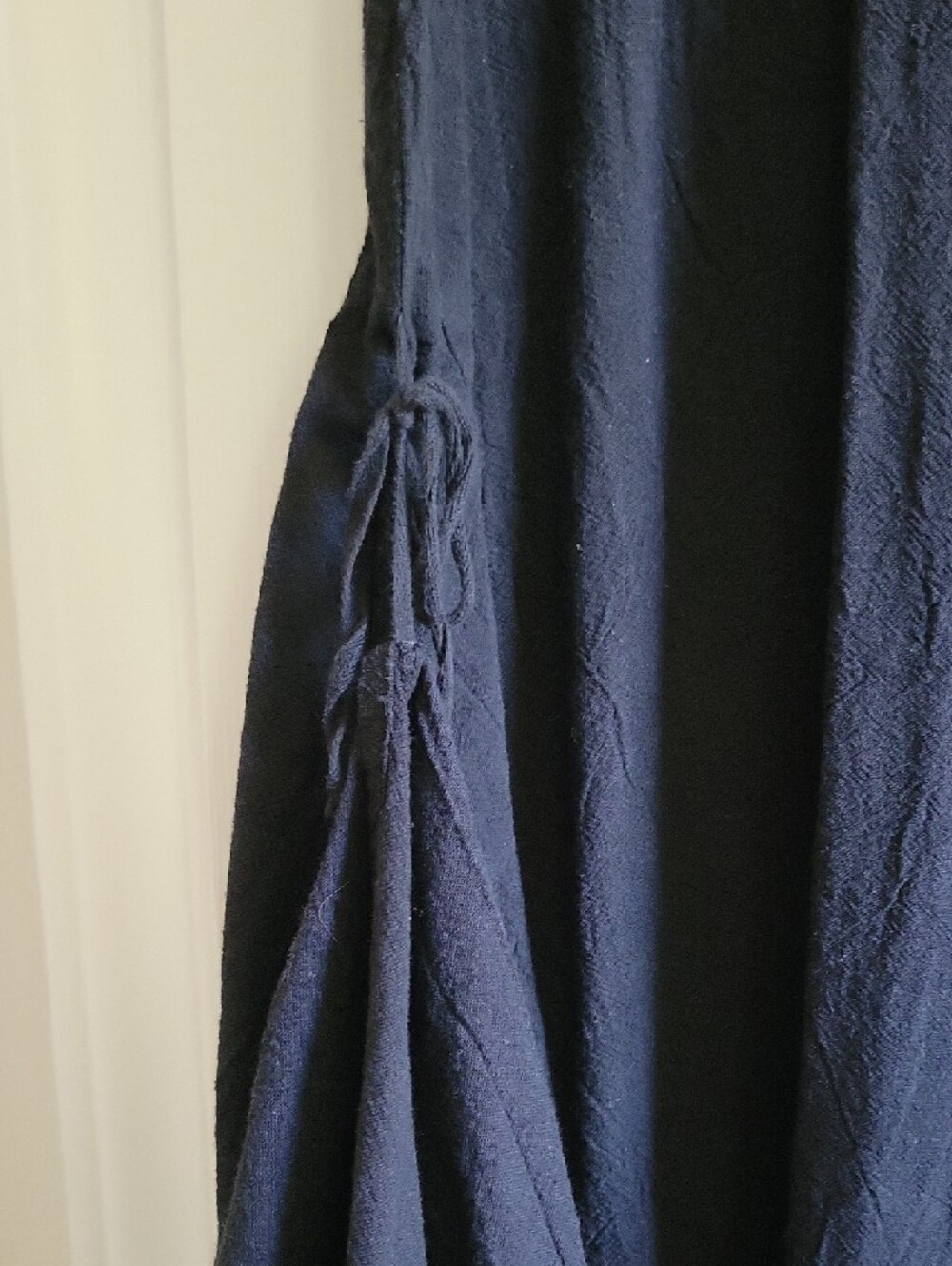 Peanut Punch Sleeveless Midi Dress with Side Ties 100% Cotton - Picture 2 of 8